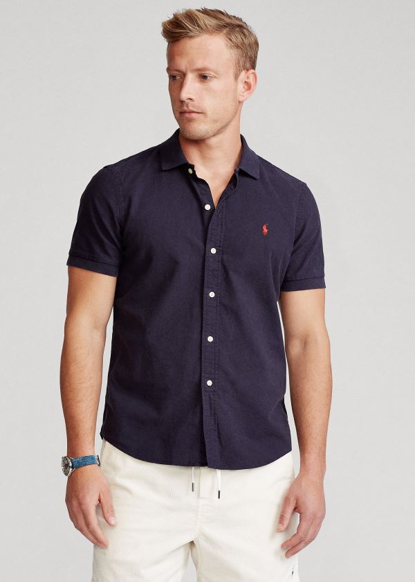 Men's Polo Ralph Lauren Classic Fit Polo Collar Oxford Shirt | 982045LTU